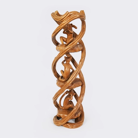 Wise monkeys handcrafted Animal Sculptures, studio view