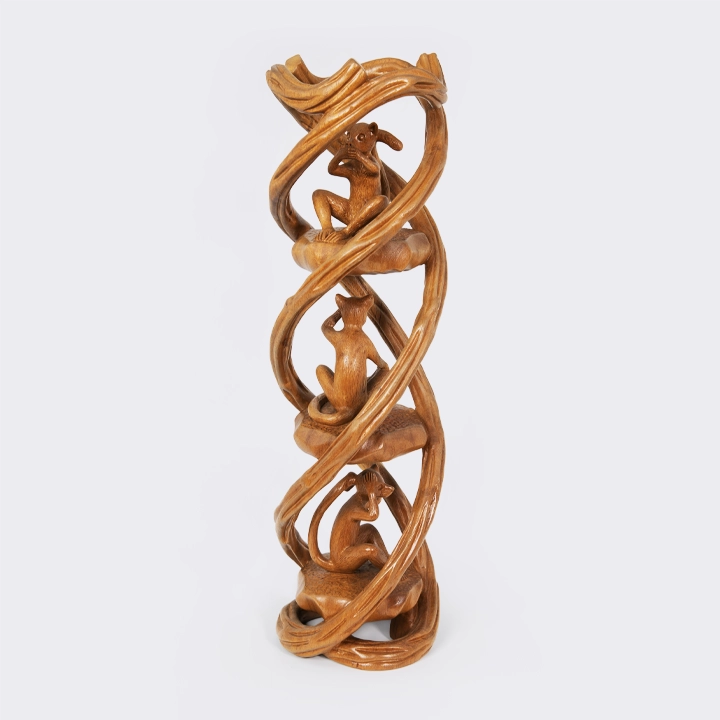 Wise monkeys handcrafted Animal Sculptures, detail