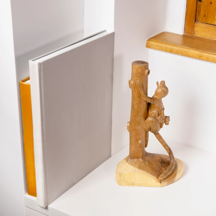 Climbing Maki handcrafted Animal Sculptures, styled in an interior