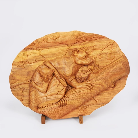 Maki Malala handcrafted Carved Panels, studio view