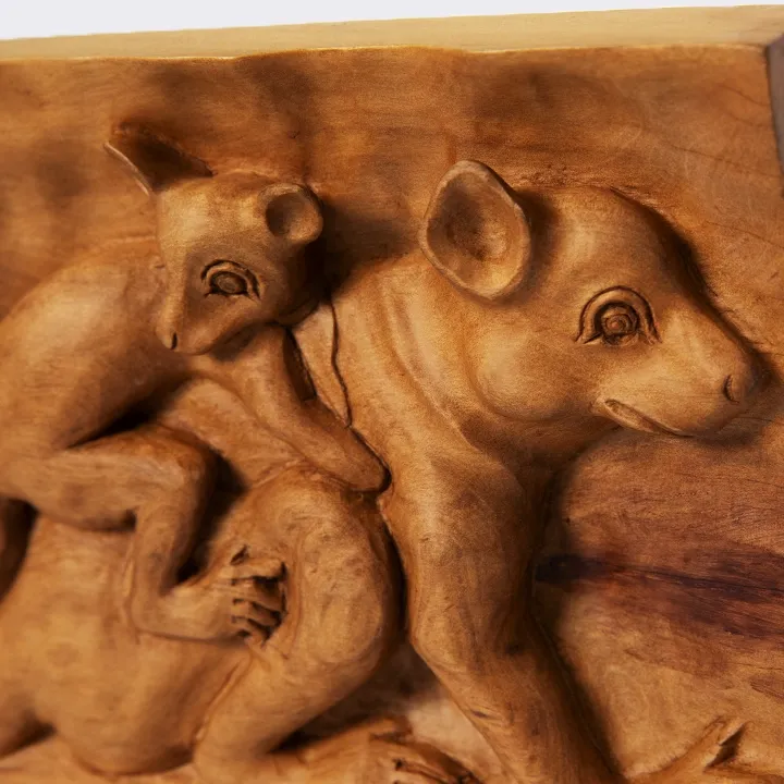 Maki mother love handcrafted Carved Panels, detail
