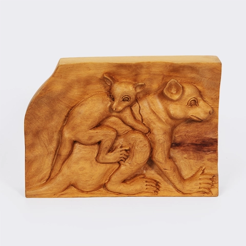 Maki mother love handcrafted Carved Panels, studio view