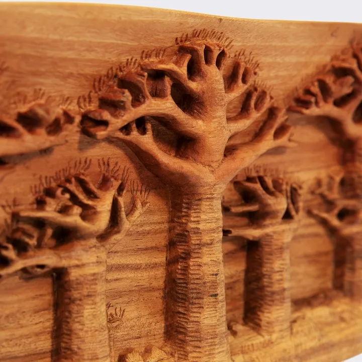 Baobab Alley handcrafted Carved Panels, detail