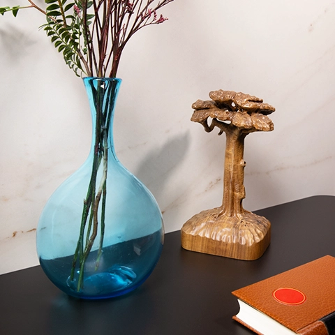 Baobab Aina handcrafted Carved Panels, styled in an interior