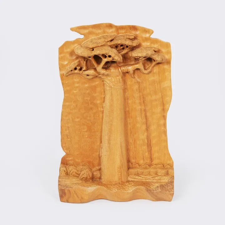 Solitary Baobab handcrafted Carved Panels, detail