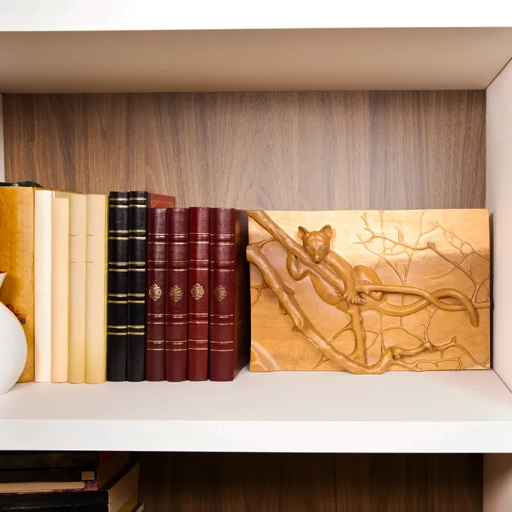 Fossa Hery handcrafted Carved Panels, styled in an interior