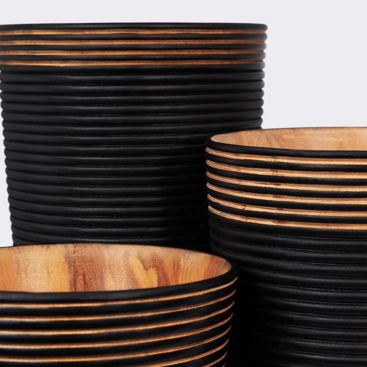 Black beauty handcrafted Vases, detail