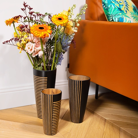 Camelia handcrafted Vases, styled in an interior