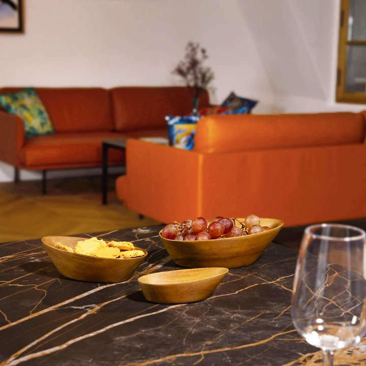 Oria - Set of 3 handcrafted Bowls, styled in an interior