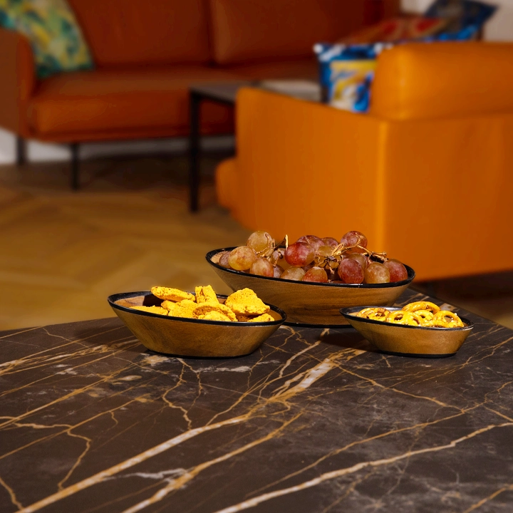 Oria - Set of 3 handcrafted Bowls, styled in an interior
