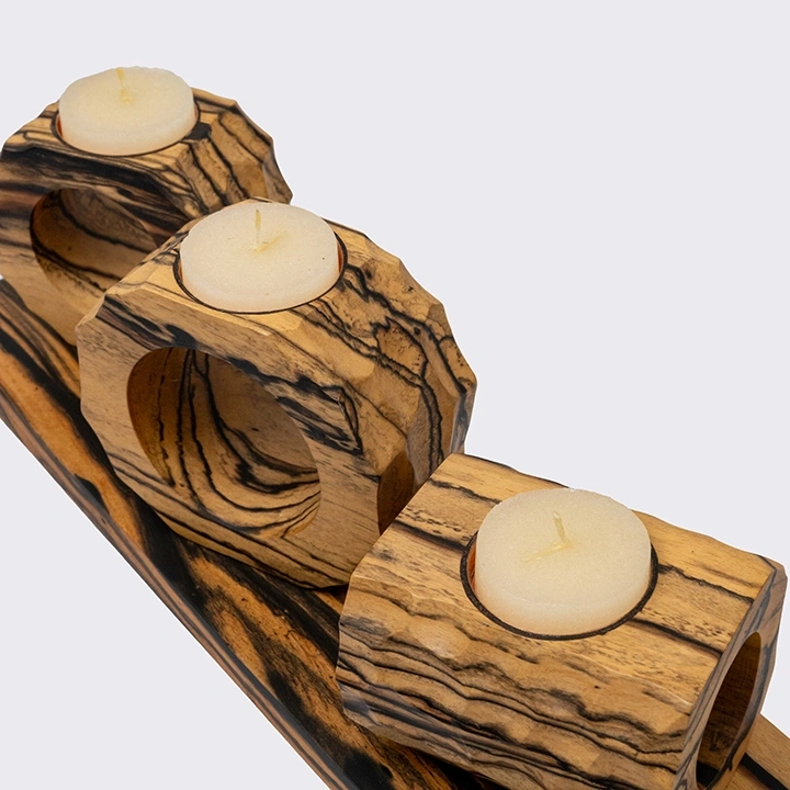 Phou Set with Stand handcrafted Candle Holders, detail