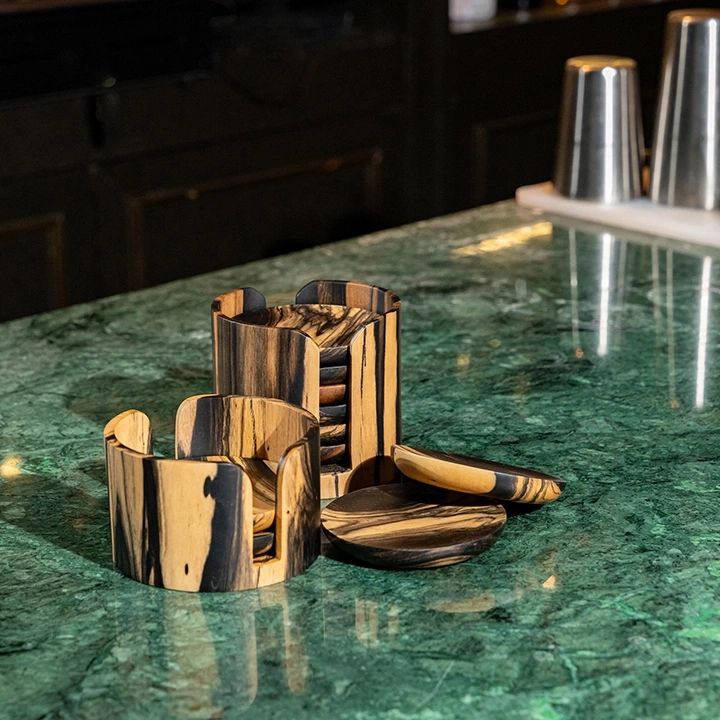Eva handcrafted Placemats, Coasters & Wine Buckets, styled in an interior