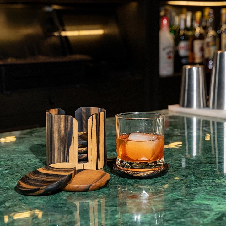 Eva handcrafted Placemats, Coasters & Wine Buckets, styled in an interior