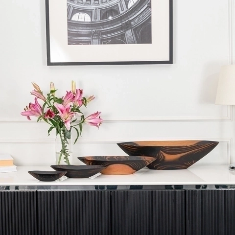 Nyla handcrafted Bowls, styled in an interior