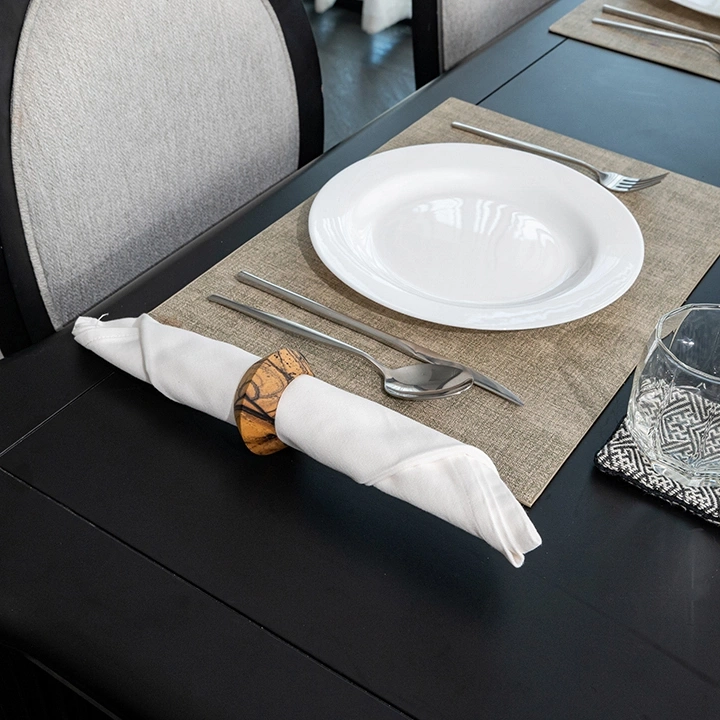 Iris handcrafted Napkin Rings, styled in an interior