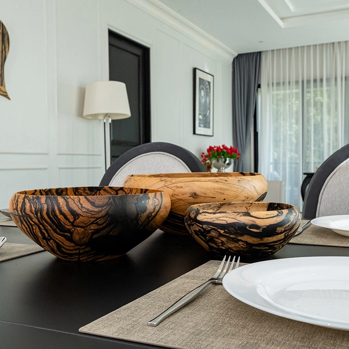 Sunburst handcrafted Bowls, styled in an interior