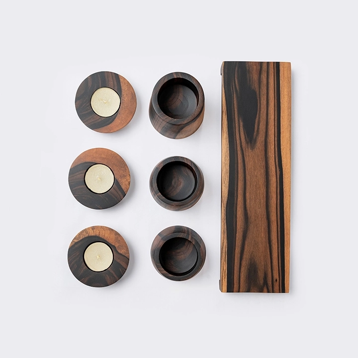 Candice set with stand handcrafted Candle Holders, detail