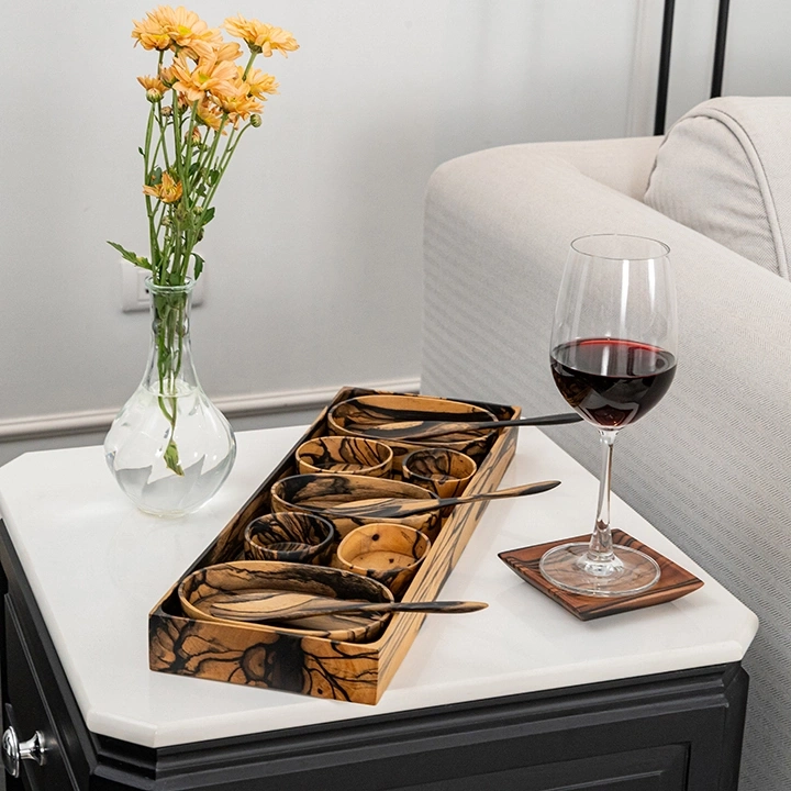 Mancala handcrafted Condiment trays & trays, styled in an interior