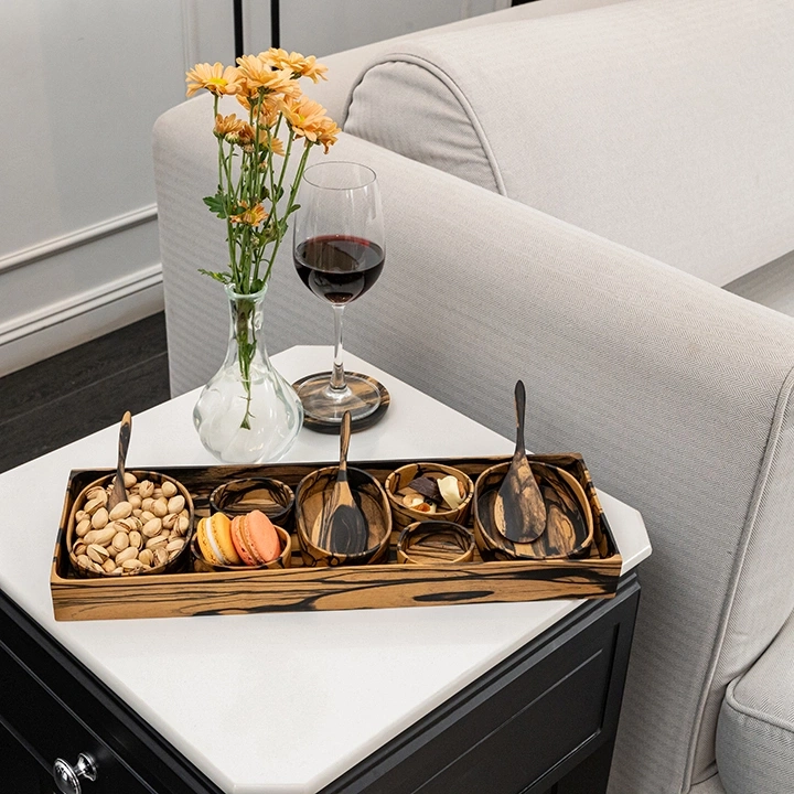 Mancala handcrafted Condiment trays & trays, styled in an interior