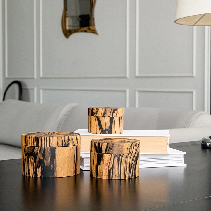 Maya handcrafted Boxes & Jars, styled in an interior