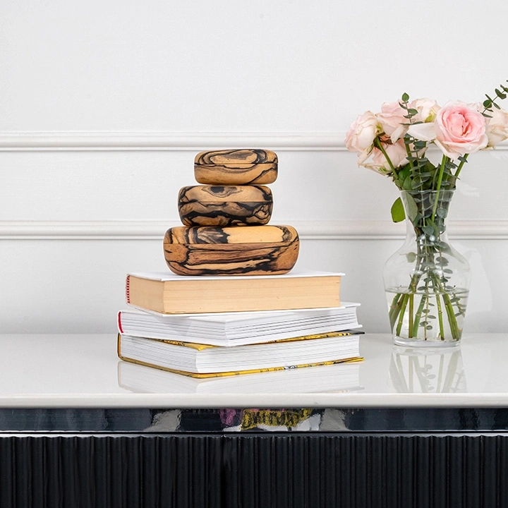 Althea handcrafted Boxes & Jars, styled in an interior