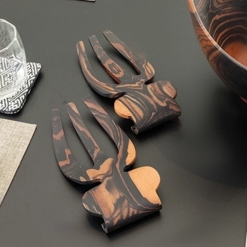 Octopus handcrafted Chopsticks, Spoons & Salad Servers, styled in an interior