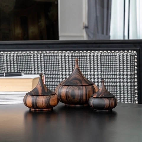 Cupolas handcrafted Boxes & Jars, styled in an interior