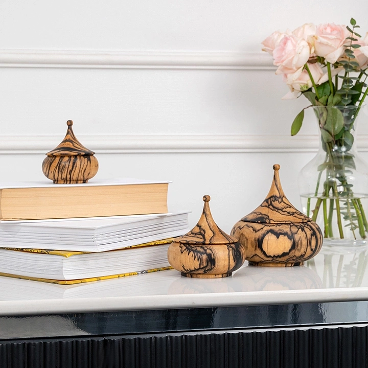 Cupolas handcrafted Boxes & Jars, styled in an interior