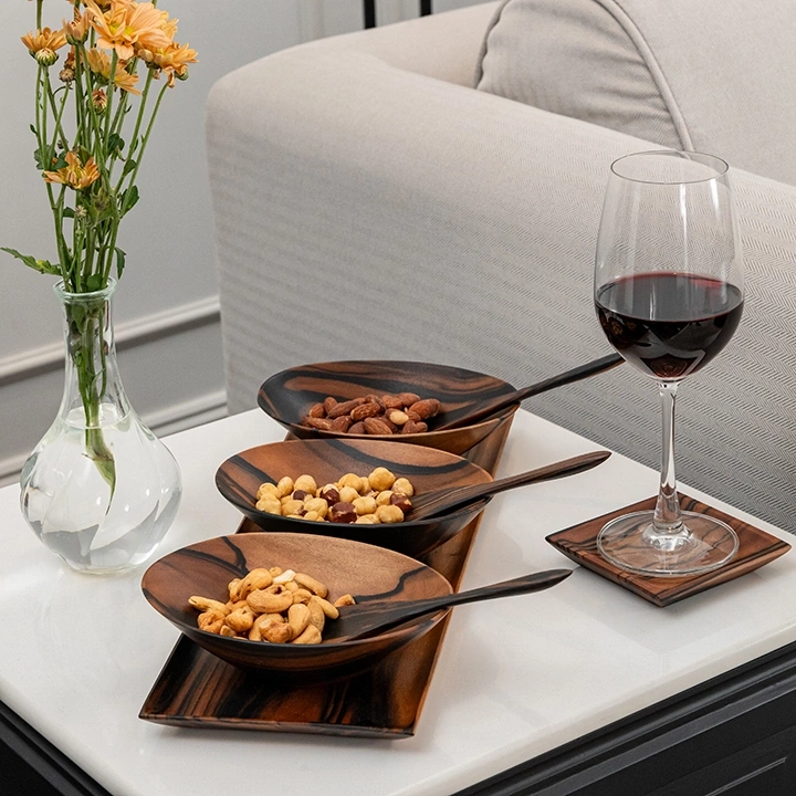 Tina handcrafted Condiment trays & trays, styled in an interior
