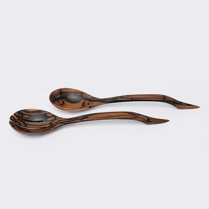 Lane Xang handcrafted Chopsticks, Spoons & Salad Servers, detail