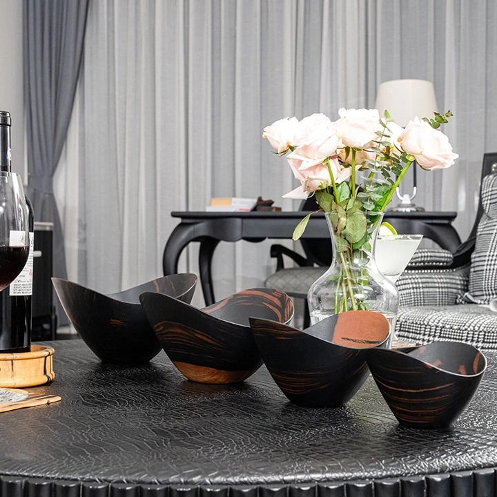 Lilac handcrafted Bowls, styled in an interior