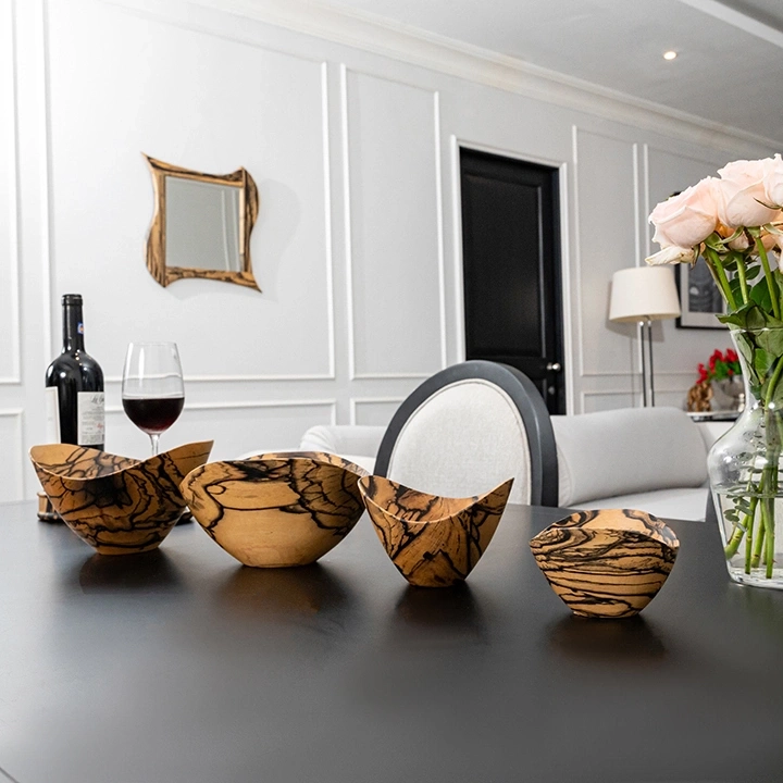 Lilac handcrafted Bowls, styled in an interior