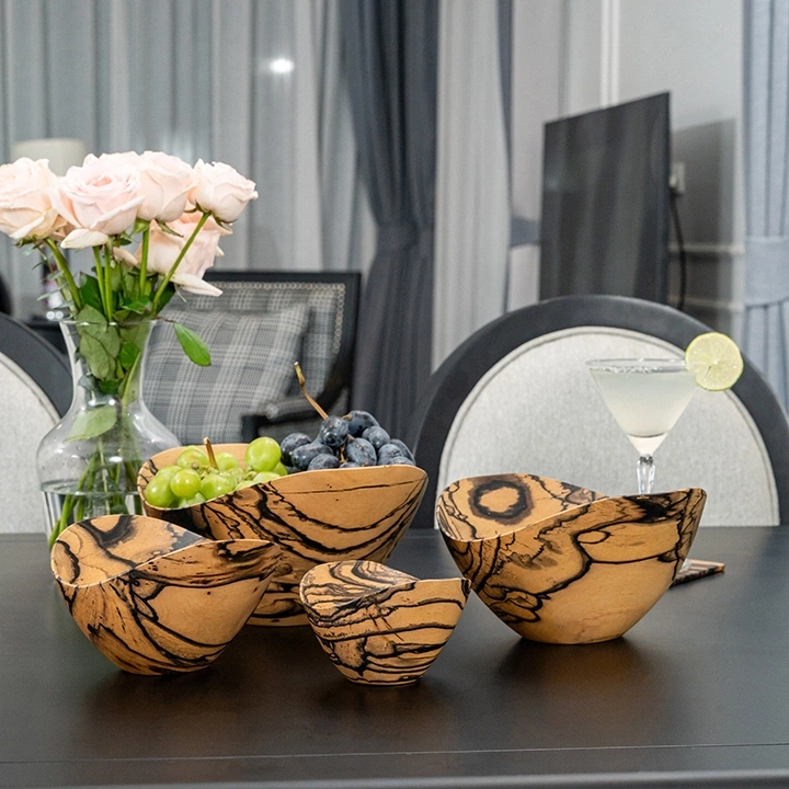 Lilac handcrafted Bowls, styled in an interior