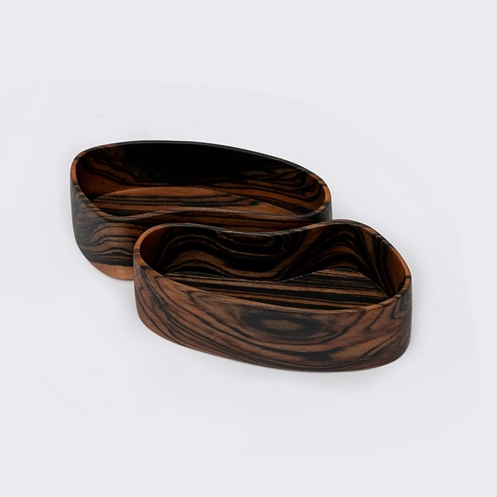 Zelda set of two handcrafted Condiment trays & trays, detail