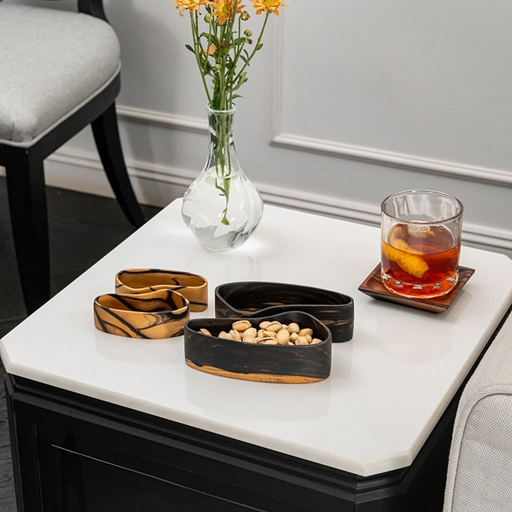 Zelda set of two handcrafted Condiment trays & trays, styled in an interior