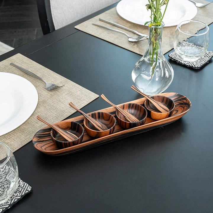 Zeal handcrafted Condiment trays & trays, styled in an interior