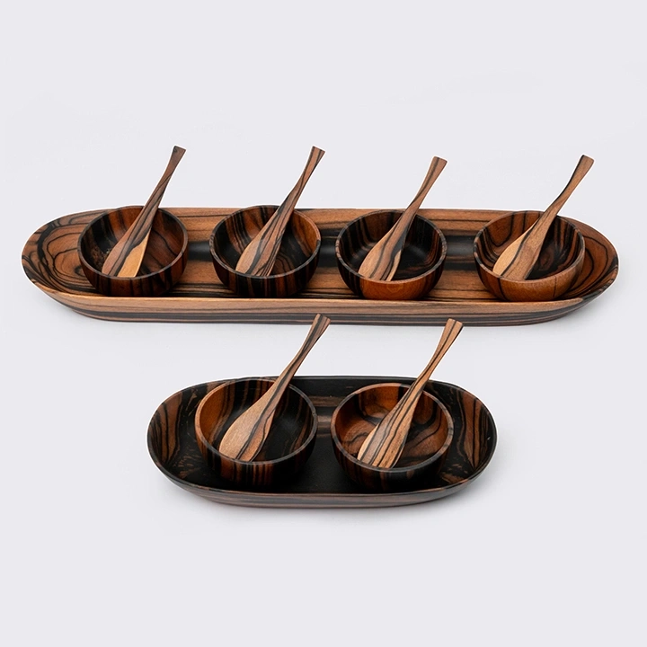Zeal handcrafted Condiment trays & trays, detail