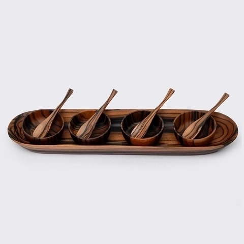 Zeal handcrafted Condiment trays & trays, studio view