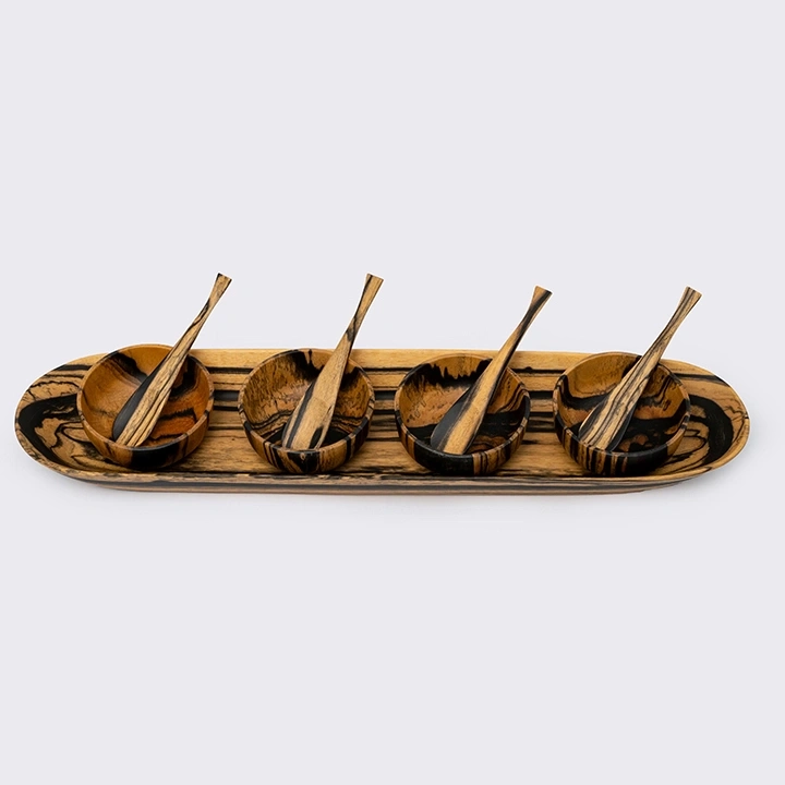 Zeal handcrafted Condiment trays & trays, detail