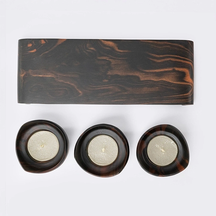 Tulips set with rounded stand handcrafted Candle Holders, detail
