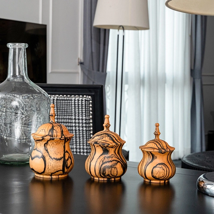 Holy handcrafted Boxes & Jars, styled in an interior