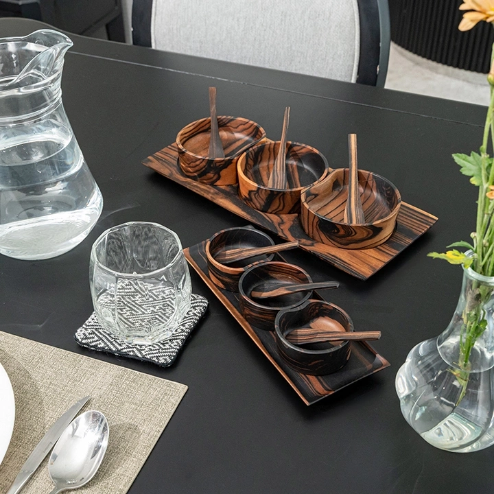 Moon Cycle handcrafted Condiment trays & trays, styled in an interior