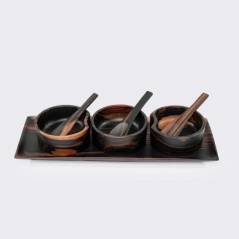 Moon Cycle handcrafted Condiment trays & trays, studio view