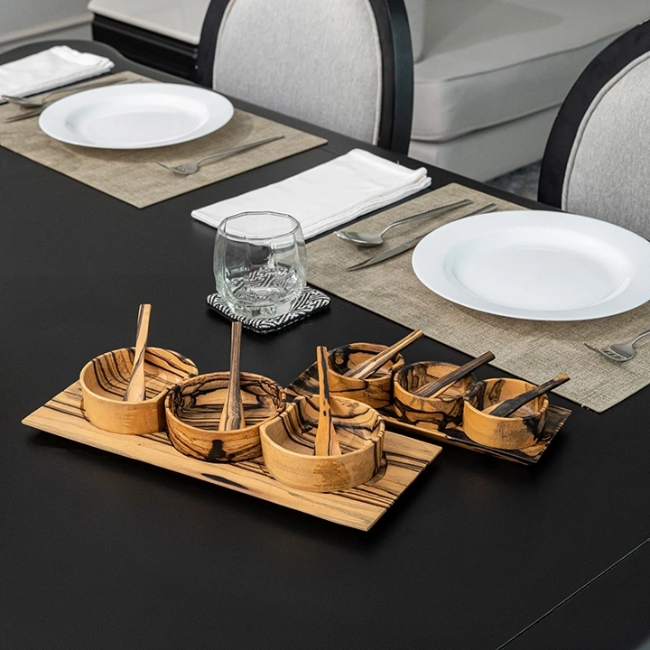 Moon Cycle handcrafted Condiment trays & trays, styled in an interior