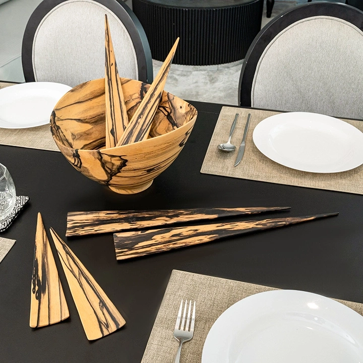 Spear handcrafted Chopsticks, Spoons & Salad Servers, styled in an interior