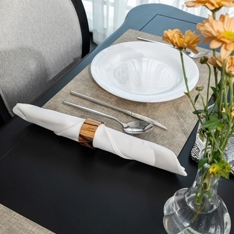 Monocle handcrafted Napkin Rings, styled in an interior