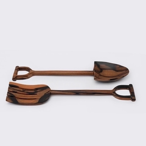 Rhea handcrafted Chopsticks, Spoons & Salad Servers, studio view