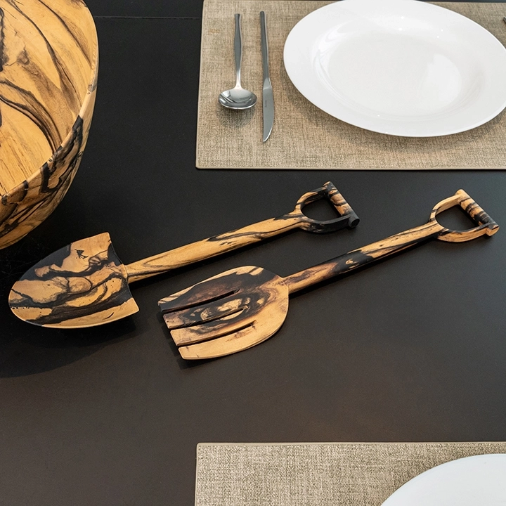 Rhea handcrafted Chopsticks, Spoons & Salad Servers, styled in an interior