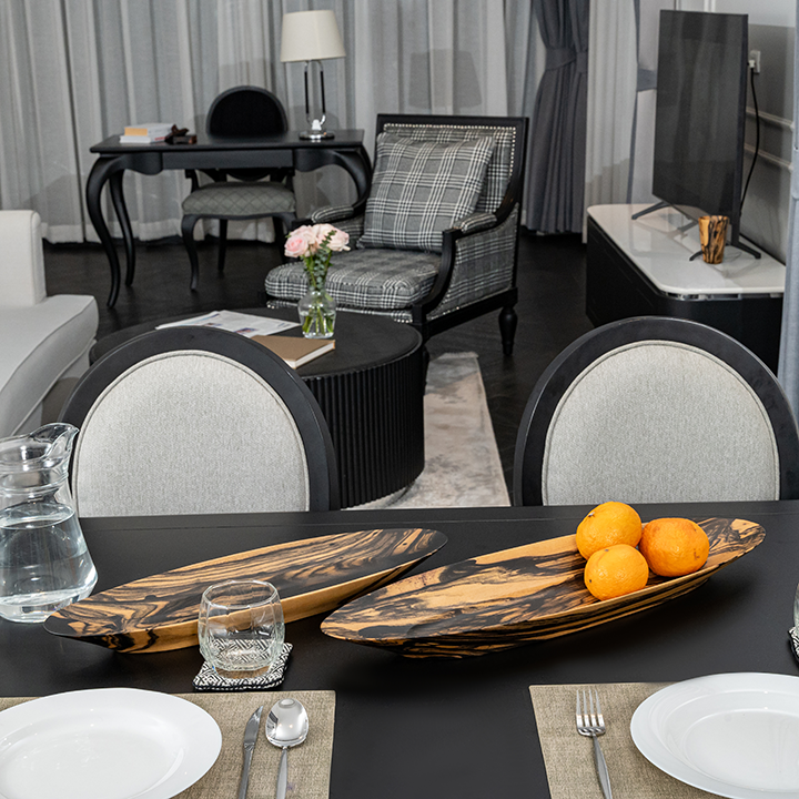 Evelyn handcrafted Platters & plates, styled in an interior