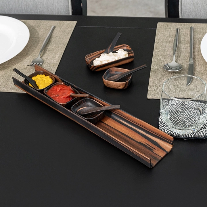 The River handcrafted Condiment trays & trays, styled in an interior